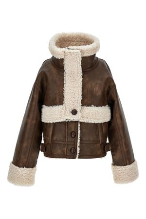 giubbotto in pelle marrone PHILOSOPHY KIDS | I9F1006038P006